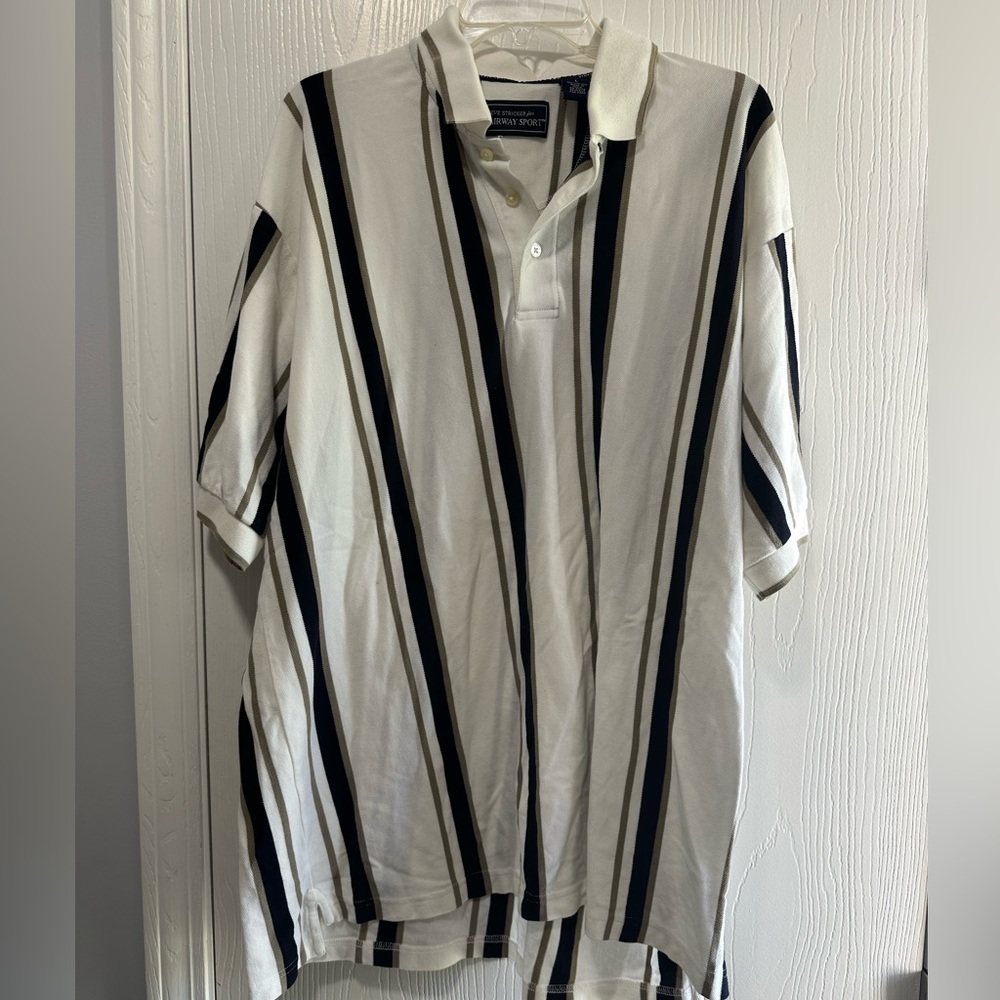 Fairway Sport Classic Striped Polo Shirt size large - great condition